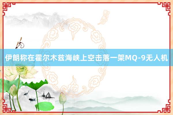 伊朗称在霍尔木兹海峡上空击落一架MQ-9无人机