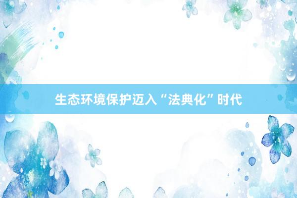 生态环境保护迈入“法典化”时代