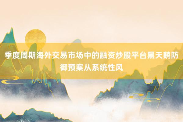 季度周期海外交易市场中的融资炒股平台黑天鹅防御预案从系统性风