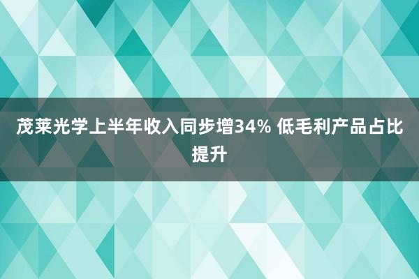 茂莱光学上半年收入同步增34% 低毛利产品占比提升