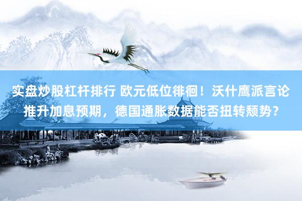 实盘炒股杠杆排行 欧元低位徘徊！沃什鹰派言论推升加息预期，德国通胀数据能否扭转颓势？
