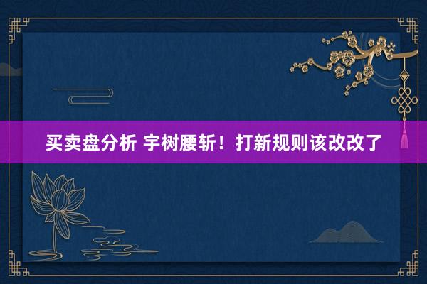 买卖盘分析 宇树腰斩！打新规则该改改了