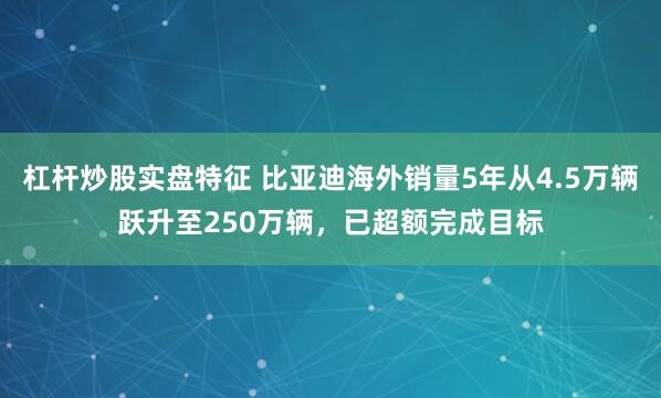 杠杆炒股实盘特征 比亚迪海外销量5年从4.5万辆跃升至250万辆，已超额完成目标