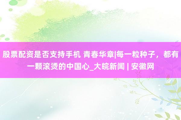 股票配资是否支持手机 青春华章|每一粒种子，都有一颗滚烫的中国心_大皖新闻 | 安徽网