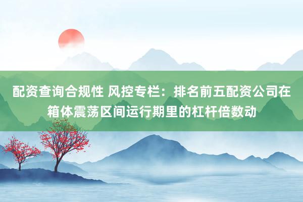 配资查询合规性 风控专栏:排名前五配资公司在箱体震荡区间运行期里的杠杆倍数动