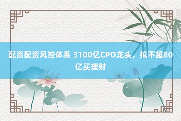 配资配资风控体系 3100亿CPO龙头，拟不超80亿买理财