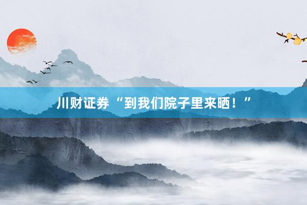 川财证券 “到我们院子里来晒！”