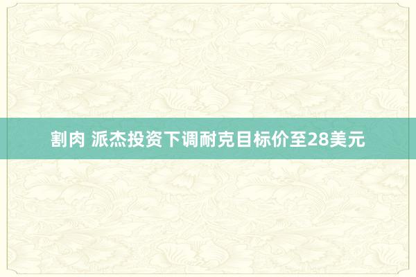 割肉 派杰投资下调耐克目标价至28美元