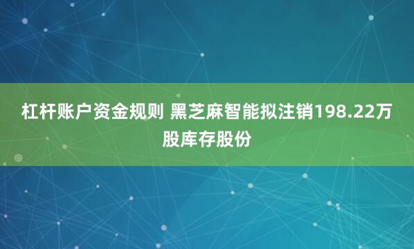 杠杆账户资金规则 黑芝麻智能拟注销198.22万股库存股份
