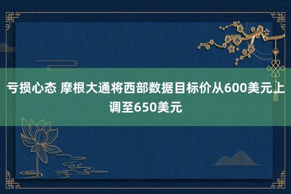 亏损心态 摩根大通将西部数据目标价从600美元上调至650美元